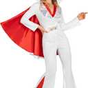 Morph Vegas Rockstar Costume For Women, Halloween Costumes For Women, The King Costume Womens, Halloween Costumes Womens (X-Large)