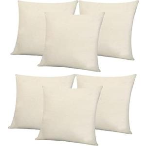 Sublimation Pillow Covers Blank 16x16 Inch Beige Throw Pillow Cases Bulk for HTV Heat Transfer Vinyl Set of 6 Linen
