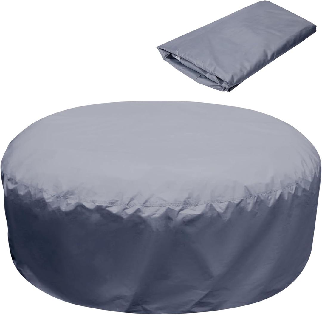 Adnee 8527.5 Inch Round Hot Tub Full Cover Cap Protector - Full Coverage Hot Tub Covers Replacement - Waterproof Portable Overall Spa Safety Protector for Outdoor Hot Tubs