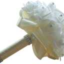 Wedding Bouquets for Bride, Wedding Bridal Bouquet Crystal Diamond Silk Roses, Bride Bridesmaid Wedding Hand Roses Bouquet Artificial Flowers Bouquet for Wedding Churches Parties (Beige)