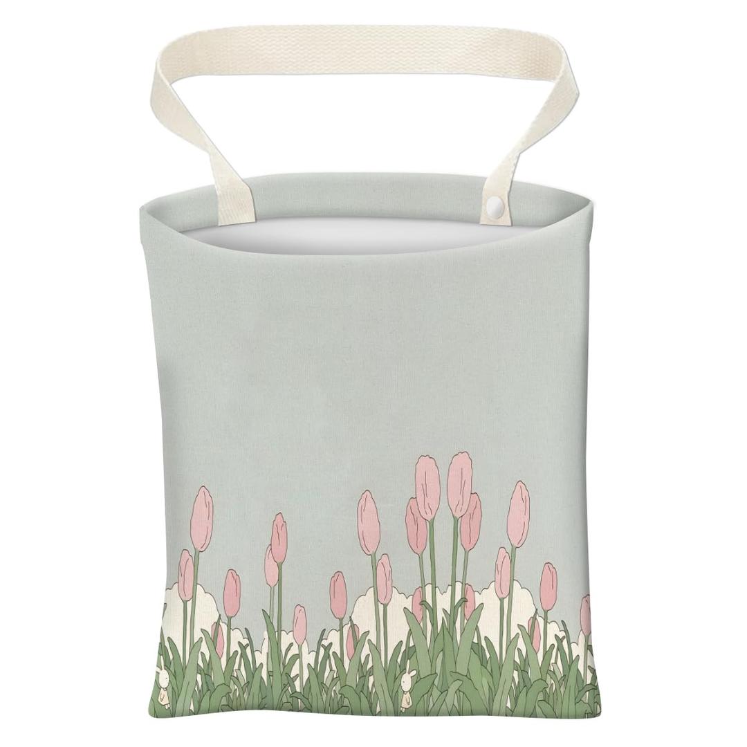 2 x ABUIFDK Car Trash Can, Cute Car Trash Bag, Hanging Car Organizer and Storage Bag, Trash Bin for Car Accessories, Vehicle, Travelling, Camping Cute Pink Grass