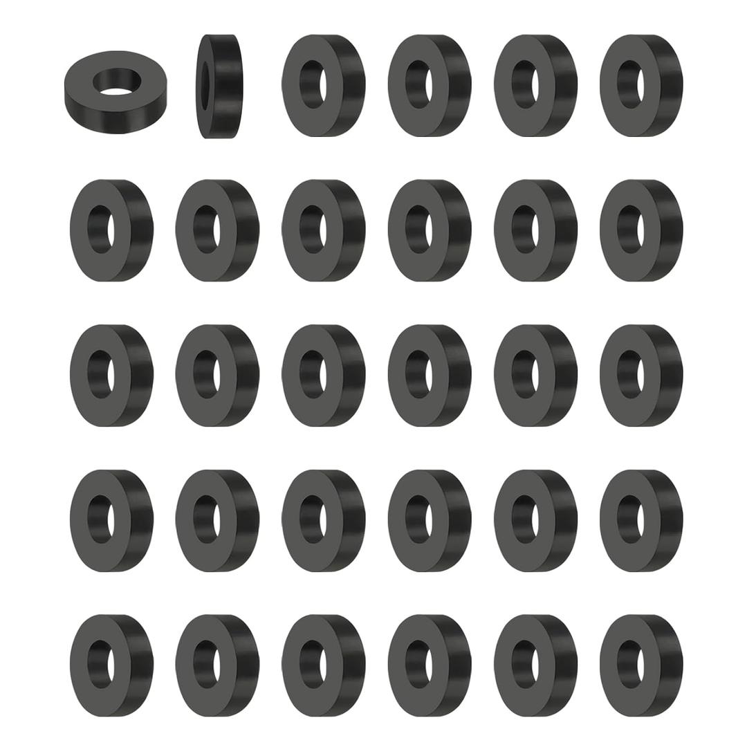 PATIKIL Multi Purpose Rubber Spacer, 30Pcs 10mm ID x 25mm OD x 5mm T Neoprene Round Anti-Vibration Isolation Pads Isolator Rubber Bushings Spacer Washer for HVAC Bolts Car Accessories