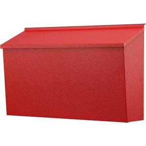 KYODOLED Wall-Mount Mailbox, Large Capacity Mail Box, Galvanized Steel Rust-Proof Metal Post Box, Mailboxes for Outside,15.7"x9.9"x4.9" Red