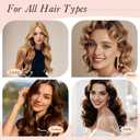 Heatless Curlers, No Heat Hair Curlers to Sleep In for Overnight Curls, Comfortable Hair Curlers to Sleep In, Overnight Heatless Curling Kit with Satin Headscarf, For All Hair Types - 4Pcs Rose-Red