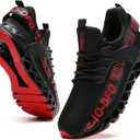 FRSHANIAH Women Athletic Shoes Walking Running Shoes Non-Slip Fashion Sneakers (9.5, Black/Red)