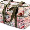 KUAK Mesh Beach Bag, Large Beach Tote with Top Zipper, 9 Pockets, Inner Waterproof Pocket for Family Pool Vacation Essentials (Colourful)