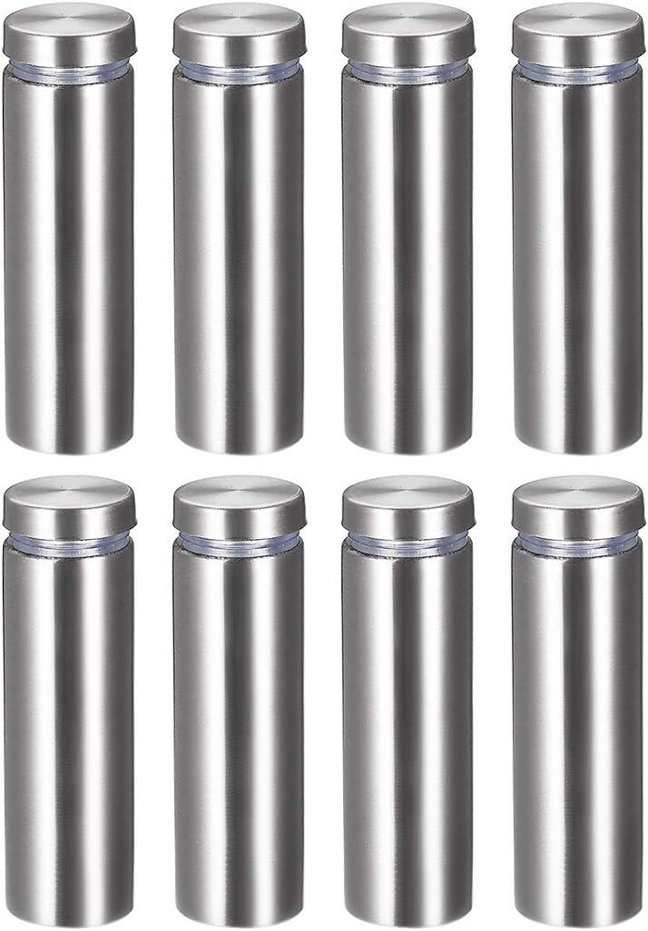 uxcell 3/4 Dia x 2-1/2"(19x62mm) Standoff Screws Wall Mount Sign Holders Acrylic Glass Nails 8pcs