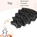 Feather Crochet Hair for Black Women, 18 Inch 100 Strands, 4# | 180g, Dark Brown, Pre Separated, Synthetic, Deep Wave, Crochet Installation, Daily Use
