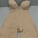 SHAPSHE Backless Shapewear Strapless Deep U Plunge Bodysuit for Women Built In Bra Tummy Control Low Back Body Shaper (Large, Tan)