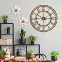 Metal Flower Wall Art Decor, 10 Rustic Modern Floral Sculpture, Distressed Iron Wall Hanging Home Decoration Accent Artworks for Indoor Kitchen Bedroom Living Room Office Outdoor Garden Patio