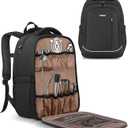Bartender Bag, Travel Bartending Backpack for Carrying Bar Kit, Portable Bar Bag for Tools Set Storage Cocktail Shaker and Wine Bottle Carrier, Professional Mixology Gift (Backpack Only)
