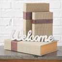 Rustic Wooden Outdoor Welcome Sign for Front Door 15", Wall Hanging White Letter Sign, Farmhouse Entryway Decor for Table, Christmas Signs for Home Decor Living Room Wedding Thanksgiving