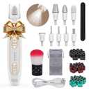 PELCAS Electric Toenail Grinder for Thick Toenails, 5 Speeds Manicure and Pedicure Kit, Cordless Nail Drill with LED Light, Electric Nail File for Human, Pet, Thick Toenails, Natural & Acrylic Nails (Gold)