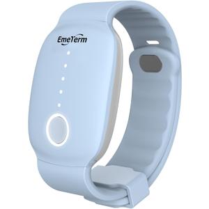 EmeTerm Fashion FDA-Cleared Relieve Nausea Electrode Stimulator Morning Sickness Motion Travel Sickness Vomit Relief Rechargeable No Gel Drug Free Wrist Bands Without Side Effects FSA/HSA Eligible (Blue)