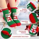 techcity 5 Pairs Boys Girls Christmas Socks Warm Fleece Stockings for Kids Funny Cute Christmas Gift for 1-12 Years Old (White Red Green Xmas)