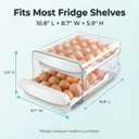 Zagtag Egg Holder for Fridge, 2-Tier Stackable 40 Eggs Organizer Drawer for Refrigerator, Space-Saving Egg Container, Clear Plastic Egg Tray for Kitchen Storage
