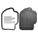 Transmission Oil Pan with Drain Plug & Gasket & Bolts for GM Turbo TH400 Automatic Transmission, 2-1/4" Pan Depth, Oil Pan Replace SP8593BK