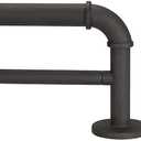 Industrial Iron Curtain Rod for Windows 66 to 120, Wrap Around Window Double Curtain Rod,Outdoor Farmhouse Rustic Curtain Rod, Room Divider Curtain Rod(Sand Black)