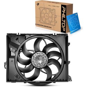 PHILTOP Engine Radiator Cooling Fan Assembly Compatible with BMW Models - 323i 2006-2011, 325i 2006, 325xi 2006, 328i 2007-2013, 328i xDrive 2009-2013, 328xi 2007-2008, 330i 2006, 330xi 2006, 128i