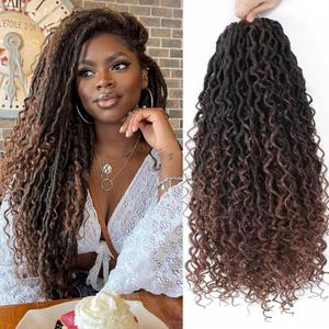 Col Bling 24 Inch 8 Packs Goddess Locs Crochet Hair Natural Looking, Boho River Goddess Crochet Braiding Hair Trendy & Edgy Faux Locs Crochet Hair Fashion for Women Kids (#T30)