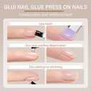 GLUI Nail Glue, 15g Solid Nail Glue Kit, Solid Nail Gel for Press On Nails, Strong Adhesive Nails Kit for Women DIY Home Salon Use, The Key to Safer, Longer-Lasting Nails (3-B)