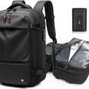 Kuvictewl Vacuum Backpack for Travel, 60L Expandable Travel Backpack with Vacuum Compression Seal System, Water Resistant, TSA Lock, Carry-On Suitcase Luggage - Pump Included (Black)