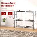 Storage Shelves - 3 Tier Shelf Organizer, Heavy Duty Garage Shelving Unit with Leveling Feet, Stable Metal Shelves Organizer for Pantry, Kitchen and Closet, 33.0" W x 12.6" D x 30.4" H, Black