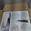 4-Light Bathroom Vanity Light, Modern Matte Black Wall Sconce Lighting with Clear Glass Shade, Bathroom Lighting Fixtures Over Mirror,Vintage Wall Mounted Lamps for Mirror Bedroom,Living Room