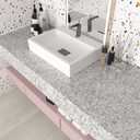 VEELIKE Grey Granite Contact Paper for Countertops Peel and Stick Waterproof Kitchen Countertop Contact Paper 24''x118'' Removable Self Adhesive Grey Marble Wallpaper for Bathroom Counter Top Covers