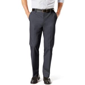 Dockers Mens Straight Fit Signature Lux Cotton Stretch Khaki Pant - Creased (32W x 29L, Steelhead)
