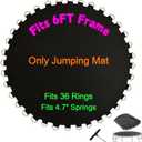 Replacement Mat Trampoline, Fits 6FT  Round Trampoline Frame for 36/80/84 V-Rings, Using 4.7/6.5inch Springs, Trampoline Jumping Mat Replacement, Size: 6FT/36 Rings