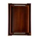 Set of 2 Modern Wooden Tray Square Wooden Serving Trays with Handle