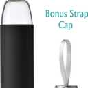 18 Oz Borosilicate Glass Water Bottles with Bamboo Lid, BPA-FREE, Non-Slip Silicone Sleeve, and Stainless Steel Leak Proof Lid - Reusable Glass Bottle for Men and Women