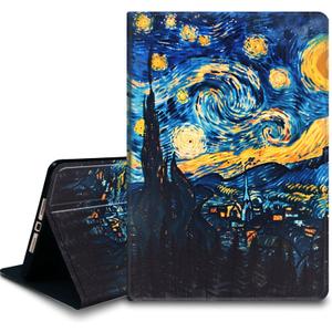 Bxgolkgd Tablet Case for iPad 9.7 Inch (2017/2018 Model,5th/6th Generation),Shockproof Stand Cover with Heat Dissipation,Auto Wake/Sleep Function,Van Gogh Starry Night Art