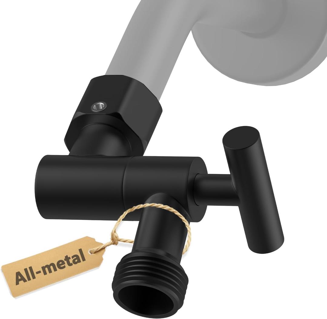 YDmeet All Metal Shower Head Adapter, 360  Adjustable Shower Head Extension Arm Connector for Shower Heads- Black