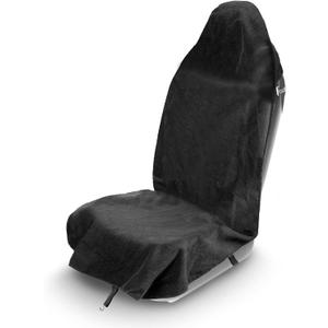EcoNour Sweat Towel Car Seat Cover with Belt Shoulder Pad | Washable Car Seat Protector from Sweat, Food, Dirt, Gym, Swimming, Workout | Waterproof Universal Seat Cover for Car, Truck, Van & SUV (Pack of 1, Black)