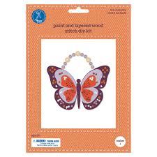 Paint & Layed Butterfly Wood Stitch DIY Kit, 1 ct