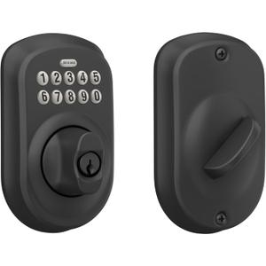 SCHLAGE BE365 PLY 622 Keypad Electronic Deadbolt, Matte Black
