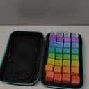 Monthly Pill Organizer 2 Times a Day with Weekly Pill Bag, 30 Day Pill Organizer 2 Times a Day with 32 Compartments, Monthly Stickers, Shoulder Strap, Hard Travel Case Medicine Vitamins Case