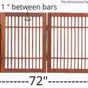 Urnporium Freestanding Wooden Dog Gate Foldable Indoor Pet Gate No Drill Expandable Barrier for Doorways Stairs Hallways Portable Wood Fence for Small Dogs & Puppies (Brown Pet Gate, 4 Panel 24" Tall)