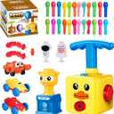 Balloon Launcher Toy Set, Balloon Powered Cars, Inertial Balloon Car, Creative Inflatable Balloon Pump Racing Car, Scientific Experiment Intelligence Education Preschool Children's Toys (Duck)