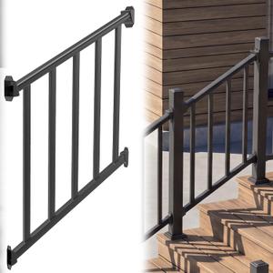 36 in x 3 Ft Modular Black Stainless Steel Deck Railing KitEasy Installation, complete hardware, 500 lb capacity, and durable AAMA 2604 finish for Deck, Porch, Patio & Balcony