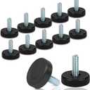 1/4" Thread Furniture Feet Levelers, 12 PCS Adjustable Furniture Feet Threaded Screw in, Leveling Feet Screw On Furniture Glide Leveling for Table, Cabinets, Chairs, Stool Legs