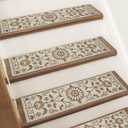 BEQHAUSE Stair Treads for Wooden Steps Non-Slip Machine Washable Carpet Stair Treads 8"X30" Soft Indoor Stair Runner for Kids Elders and Pets, 100% Polyester, TPE Backing, 15pcs, Brown/Grey