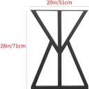 2 Pcs Industrial Metal Furniture Legs (H28 x W20) Rustic Decory Triangular Coffee Table Legs, Heavy Duty Metal Desk Legs, Dining Table Legs, DIY Cast Iron Bench Legs,Black