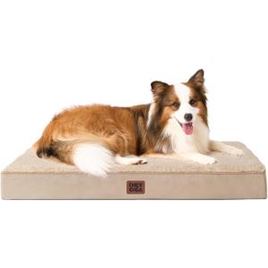 EHEYCIGA Orthopedic XL Dog Beds for Extra Large Dogs with Removable Washable Cover for Crate, Khaki, 41x27 (41*27*3.5 inches)