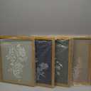 Framed Boho Wall Art Set of 4 for Wooded Minimalist Botanical Print Wall Art for Rustic Vintage Farmhouse Home Kitchen Wall Decor (Brown, 16"x20")