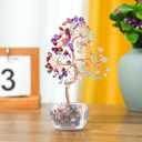 6 inch Valentine's Day Healing Crystal Tree 7 Chakra Tree of Life for Positive Energy, Money Good Luck Gemstone Tree Bonsai Tree for Home Office Desk Decor, Spiritual Birthday Gift for Women