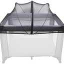 BEBONO Mosquito Net Cover for Pack N Play, Netting Cover with 2-Way Zipper, Keep Cats Out, Black