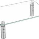 Hemudu Monitor Stand Riser, 3 Height Adjustable Laptop Stand Riser, Monitor Stand Riser for PC, Computer, Laptop Clear